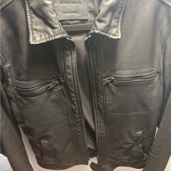 AllSaints Lark Leather Jacket (XS Small) - Picture 5 of 10